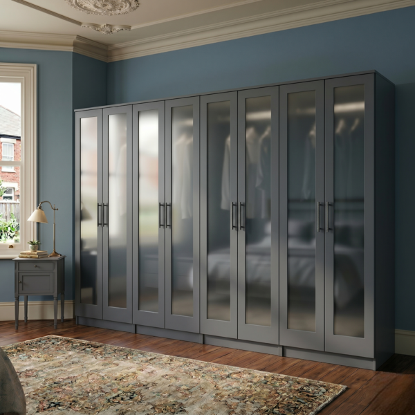 8-Door Octet Wardrobe with 8 Full-Length Mirrors