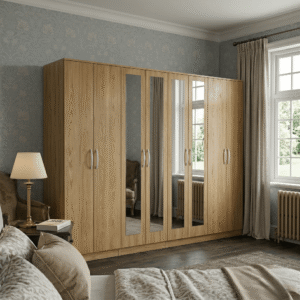 8-Door Wardrobe with 4 Full-Length Mirrors