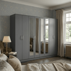 8-Door Wardrobe with 4 Full-Length Mirrors