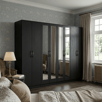 8-Door Wardrobe with 4 Full-Length Mirrors