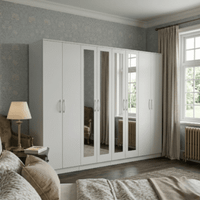 8-Door Wardrobe with 4 Full-Length Mirrors